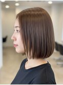 【四条烏丸】髪質改善酸性ストレート×アッシュブラウンボブ
