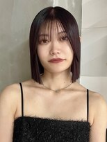 ヨーク(YOKE) レイヤーボブくびれミディアム暖色ワインレッド髪質改善