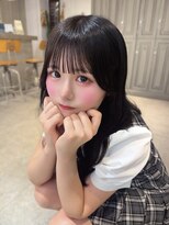 カシュカシュ アネックス(cache cache annex)&nbsp;王道アイドル前髪ぱっつん顔周り地毛風カラー黒髪