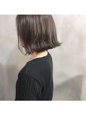 切りっぱなしボブ&赤み除去グレー♪
