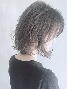 ムウ 難波(MOU) ハッシュカットフルバング似合わせカットレッドブラウン20代30代