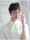 大人かわいい マニッシュショート ネイビーカラー フレンチボブ