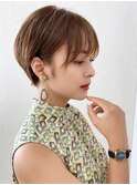 大人可愛い20代30代40代耳掛け前下がりショートボブ丸みショート