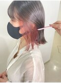 ピンクのインナーカラー◎