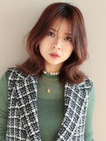 大人可愛い20代30代40代外ハネレイヤーミディアム