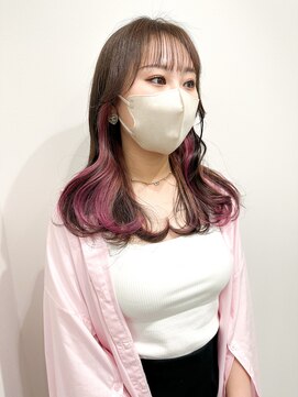 アンリ(Anli) 【Anli☆岩瀬萌】ピアスカラー ワンホンヘア ピンクベージュ