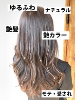 プリュム(Plume)&nbsp;大人可愛い艶カラーコテ巻き風パーマナチュラルロング