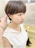  大人ショートボブ丸みショートマッシュショートカット前髪あり