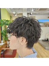 ギフト ヘアーデザイン(gift hair design) 緩めケアパーマ波巻きスパイラル×エアリーツーブロックショート