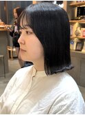 ボブ 切りっぱなしボブ 外ハネボブ ブリーチなし 美髪 表参道