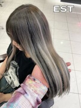 エスト 大阪梅田(EST) レミー100%/53cm☆シールエクステ60枚+ブリーチカラー