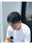 カーリーパーマ/センターパート/センターパートパーマ