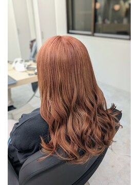 エイト ホワイト 札幌駅前店(EIGHT white) ダブルカラー×ピンクオレンジ