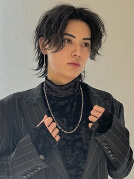 ノラ ギンザ(NORA GINZA) メンズミディアムシャドウパーマニュアンスパーマセンターパート