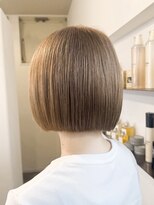 ミルヘアデザイン(mil hair design)&nbsp;ミルクティーベージュカラー　ケアブリーチカラー　ミディアム