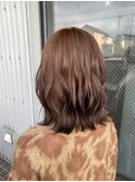 小顔ウェーブヘアライトベージュミディアム/大通駅個室サロン