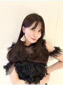 顔周りレイヤー×内巻きワンカール/くびれヘア