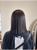 マロンベージュ×切りっぱなしボブ