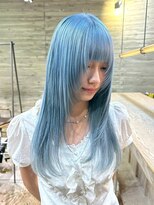 ヲタク(wotaku.)&nbsp;水色カラーペールブルーホワイトアッシュブルーシルバーレイヤー