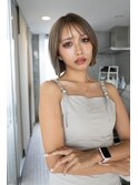 池袋美容室HOLON【ミルクティーベージュ/レイヤーボブ】