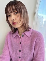 トリッカ 銀座(tricca)&nbsp;くびれボブ/ミディアムレイヤー/ピンクブラウン/艶カラー