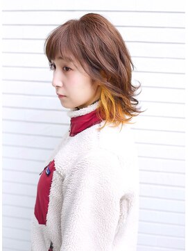 ウィーブス セタガヤ(weaves -SETAGAYA-) オレンジイヤリングカラー×韓国風エギョモリ