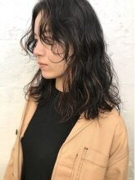 ヒート バイ アンカットラウンジ 渋谷(HEAT by UNCUT&LOUNGE) フレンチパーマ×ピンクオレンジ【HEAT by UNCUT&LOUNGE 渋谷】