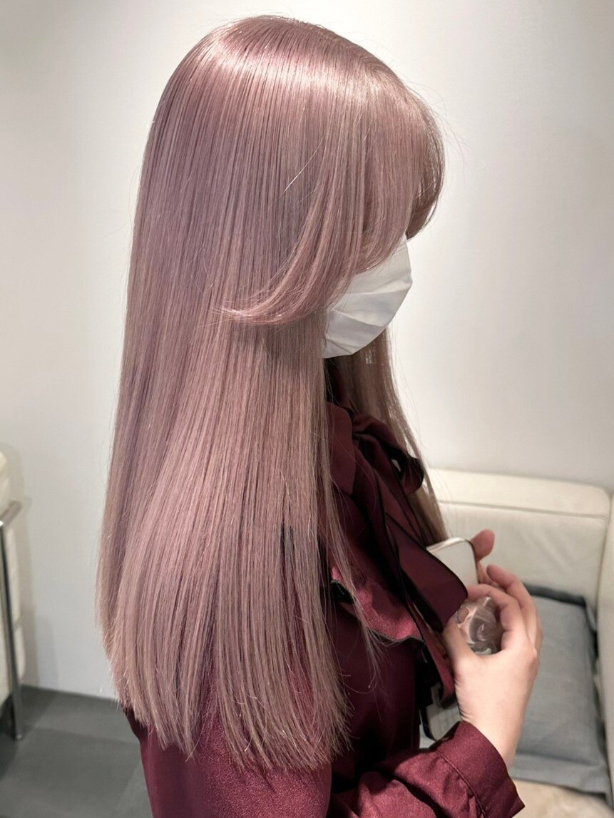 アンティーク　ピンクベア 4062ホワイトピンクミルクティーアッシュ艶髪ハイトーンカラー