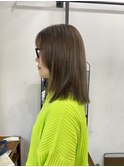 似合わせ小顔ミディアム× グレージュカラー デザインカラー