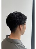 ツーブロック刈り上げパーマスタイル/黒髪/メンズ