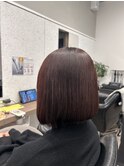 まとまるショートボブ/暗めレッドカラー