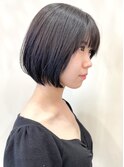 前下がりボブ　丸みボブ
