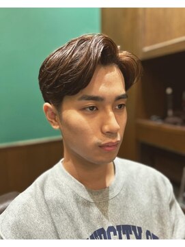 ヒロギンザ 御徒町店(HIRO GINZA) メンズ七三分け ニュアンスパーマ ビジネススタイル 上野