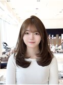 くびれミディ/トレンド韓国ヘア/くびれ巻き/レイヤーカット