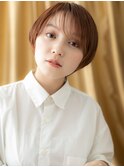 ペールオレンジ小顔ミニマルボブショートTd2北浦和20代30代40代