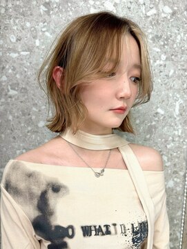 サンクマーケット 渋谷(cinq MARKET) レイヤーボブウルフボブミディアムレイヤー渋谷ブリーチカラー