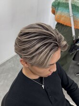 〈センター分け×バレイヤージュ〉1歩先いく、デザインカラー。【金沢/メンズカット/メンズカラー】