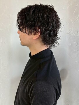 マップメンズデザイン(map men's design) スパイラルパーマ ウルフカット ニュアンスパーマ メンズカット