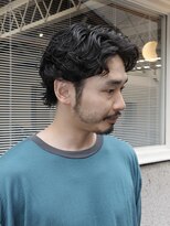 パーク(PARK)&nbsp;メンズセンターパートニュアンスパーマウルフシャドウパーマ