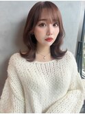 美髪レイヤーカット/顔まわりレイヤー/くびれミディアムレイヤー