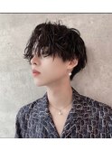 前髪長めマッシュ ツイストスパイラル センターパート