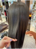  [オージュアサロン/恵比寿]ブリーチ無し透明感ストレート
