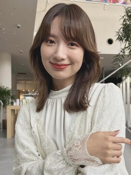 ミンクス 銀座店(MINX) カジュアルくびれヘア前髪ピンクベージュインナーグレージュ