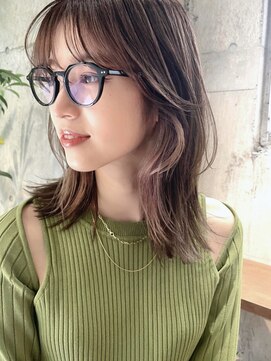 サイン 渋谷(SIGN) レイヤーカットインナーカラーイヤリングカラー色落ち綺麗表参道