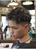 メッシュカラー、ツイストショート