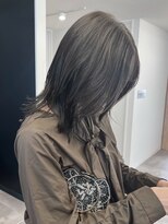 ミュラ(mulah)&nbsp;ブリーチなしオリーブグレージュ＊切りっぱなしロブ透明感カラー