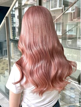 ヲタク(wotaku.) コーラルピンクミルクティーピンクハイトーンブリーチカラー暖色