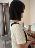 肩上のぷつっとボブ/切りっぱなしボブ/外ハネボブ