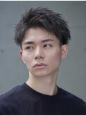 渋谷シャドウパーマメンズカットセンターパートウルフ30代