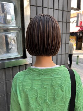 フェイス 石川町 (FACE) 切りっぱなしボブ×白髪ぼかしハイライト×ショコラベージュ